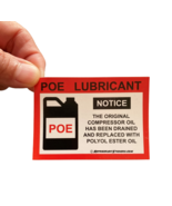 POE Oil Change Stickers X10- Properly Label Compressor After Converting to HFC - $12.95