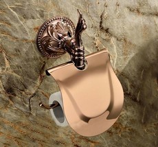 Rose gold colour bathroom brass flowers Toilet Paper Holders Mounted - $54.45