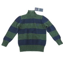 Chaps Boys Green Blue Striped 1/4 Zip Sweater Size 4 NWT $42 - £11.07 GBP