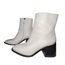Sam Edelman Winnie Boots Women 9 Modern Ivory Leather Side Zip Block Hee... - $455.09 MXN