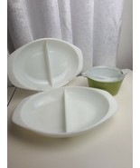 Pyrex 3-Pc. 2 Divided Dishes 1½-Qt (1063) &amp; 1-Qt Avocado Casserole (473) - $79.19
