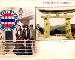 Vtg Postcard Pacific Mail Steam Ship Co On Board s.s Siberia Japan Templ... - $16.02