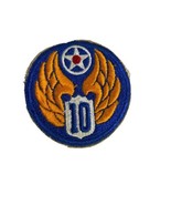 WWII Army Air Corps Patch 10th Air Force Embroidered Military 2.75&quot; Patch - £7.06 GBP