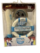 Nerf Wii Sports Pack Baseball Bat Golf Club Tennis Racket Steering Wheel 2009 - £21.77 GBP