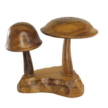 Vintage Genuine Monkey Pod Mushroom Wood Carved Toothpick Holder Philippines - £19.65 GBP