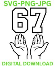Six Seven Meme PNG | Funny Viral Internet Trend | 67 Hands Digital Downl... - $1.50