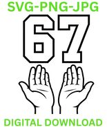 Six Seven Meme PNG | Funny Viral Internet Trend | 67 Hands Digital Downl... - $27.51 MXN