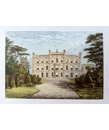 Lydon &amp; Morris Antique Print Elvaston Castle Derbyshire 1880 Colored 03048 - $23.39