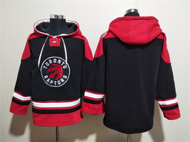 Men&#39;s Toronto Raptors Blank Black Red Lace-Up Pullover Hoodie - $1,425.21 MXN