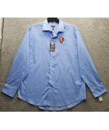 Van Heusen Dress Shirt Mens XL Blue Striped Flex Natural Stretch Stay Pu... - $29.41