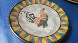 SIGNED LARGE PLATTER TRAY HANDPAINTED ROOSTER 17&quot; - £75.00 GBP