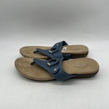St. John&#39;s Bay Women&#39;s Zion T-Strap Summer Casual Sandals Blue Size 9M - £11.66 GBP