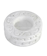 White Marble Tea Light Holder Hand Carved Unique Art Home Outdoor Decor ... - £50.37 GBP+