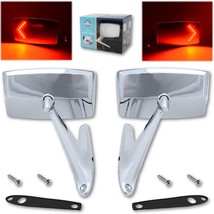 67 68 Ford Mustang Falcon Chrome Outside Exterior Side RH LH LED Mirror Pair - £81.19 GBP