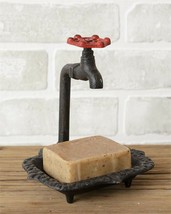 Primitive Faucet Soap Dish in distressed Metal - £23.97 GBP