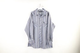 Vintage 90s Mens Size XL Distressed Metallic Striped Western Rodeo Button Shirt - £31.34 GBP