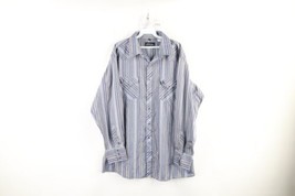 Vintage 90s Mens Size XL Distressed Metallic Striped Western Rodeo Button Shirt - £29.72 GBP