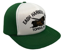Vintage Eash Harness Shop Hat Cap Snap Back Green All Foam Topeka IN YoungAn - £15.81 GBP