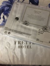 FRETTE HOTEL H.C. ATLANTIC 2pc EURO SHAMS TONAL STRIP WHITE  bnip - $108.89