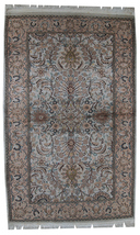 Hand made vintage silk Indian Indo-Tabriz rug 3.2&#39; x 5.3&#39; ( 100cm x 162cm ) 1950 - £817.12 GBP