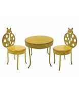 Small Garden Metal Table and 2 Lady Bug Chairs Set Mini Fairy Garden Fig... - $18.99