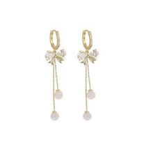 Women&#39;s Crystal Bow Tassel Dangle Drop Earrings - £7.98 GBP