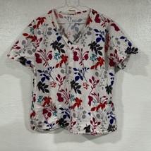 ICU By Barco Multicolor Floral Scrub Top Sz Large - $6.67