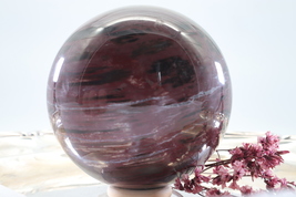 Large opalized wood gemstone sphere for decoration and gift in high quality. - £137.68 GBP