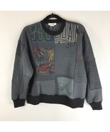 Re/Done Womens Pullover Sweatshirt 80s Upcycled Patched Long Sleeve Gray S - £76.95 GBP