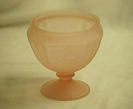 Vntage Frosted Pink Depression Glass MAYFAIR OPEN ROSE Footed Candy Dish Compote - £21.35 GBP