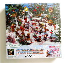 Springbok Critters&#39; Christmas 1997 Puzzle Plus Series Brass Ornament 500... - $36.00