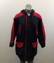 Jones New York Hooded Full Zip Jacket Women’s Size Medium Blue Red Long ... - $7.92