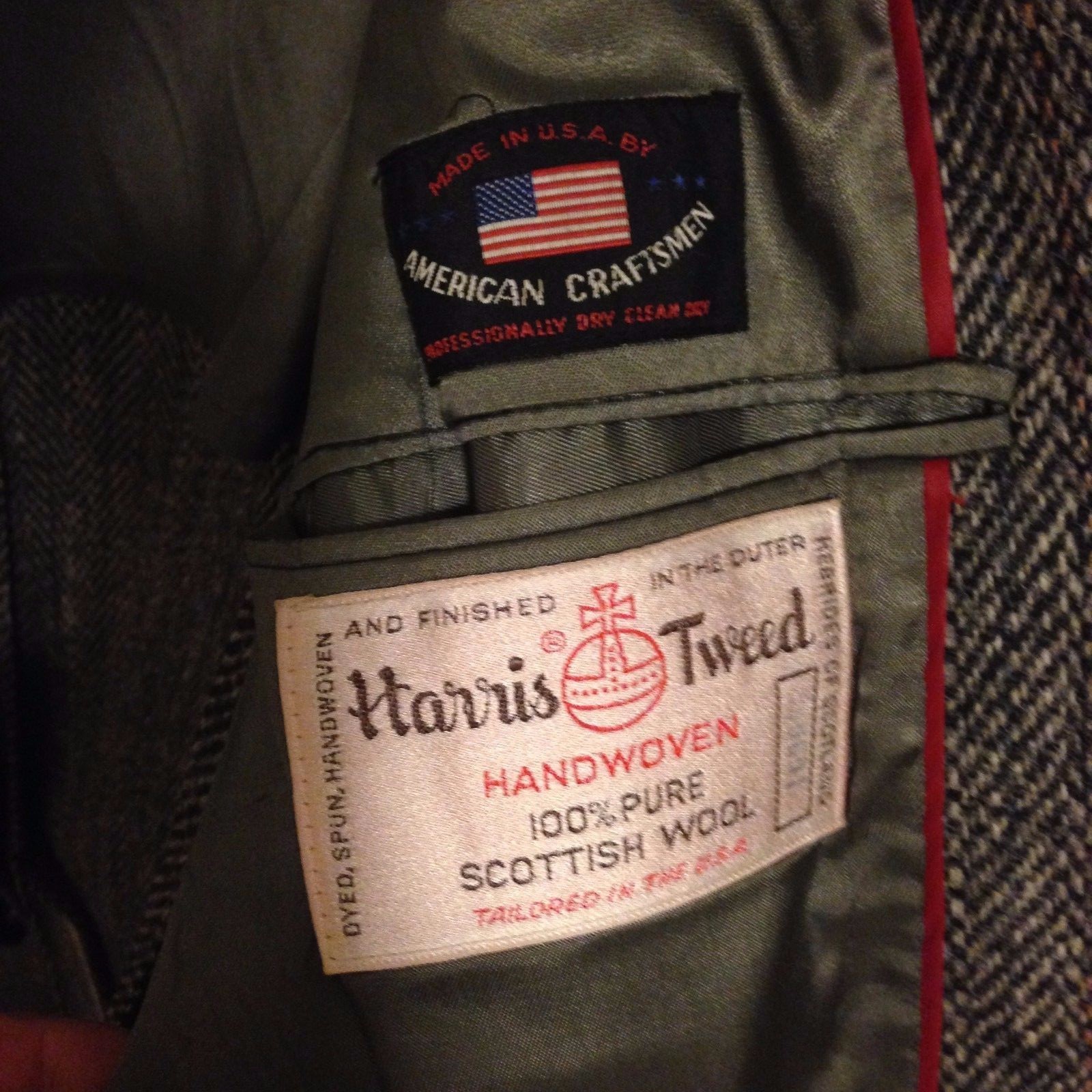 Harris Tweed Blazer Sport Mantel Größe 44L Anthony Allan Fischgrätenmuster USA Item image 4