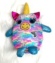 CraZart Cra Z Art Plush Stuffed Animal Toy 2012 7 in Tall Sequined Pig Multicolo - £6.64 GBP