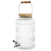 Gibson Home 0.95 Gallon Duval Glass Beverage Dispenser with Wooden Lid a... - $60.53
