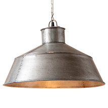 Large Springhouse Pendant - Country Light In Antique Polished Tin Finish - £124.77 GBP