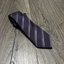 Alfani Men&#39;s Hanover Stripe Berry One Size Silk Slim Tie B4HP - £11.70 GBP