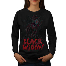 Wellcoda Black Sad Spider Womens Sweatshirt, Fear Casual Pullover Jumper - £22.86 GBP+