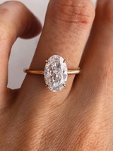 3CT Oval Engagement Ring Solitaire Ring Oval Cut Ring Promise Ring, Wedding Ring - £100.91 GBP