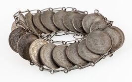 1920&#39;s -40&#39;s Mexico 20 Centavos Silbermünze Armband 7 &quot; 71.2gr - €338,20 EUR