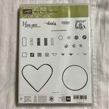Stampin Up! Heart More Than Chocolate Retired Stamp Set Cling Love Candy - $41.58