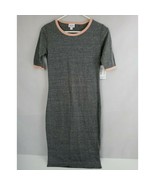 NWT LuLaRoe Julia Pencil Dress Gray With Peach Trim Size XXS - $15.83