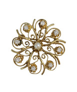 Vintage 14k Yellow Gold Brooch with Diamonds  - $1,300.00