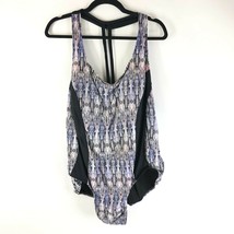 Catalina One Piece Swimsuit V Neck Strappy Abstract Purple Black 3X 22W-24W - $19.24