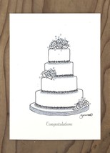 Silver Glitter Roses and Bands Congratulations Cake Greeting Card - £9.28 GBP