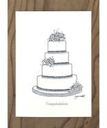 Silver Glitter Roses and Bands Congratulations Cake Greeting Card - £9.43 GBP