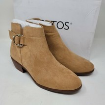 TOETOS Women&#39;s Ankle Boots Sz 8 M Boston-03 Tan Side Zip Buckle - £25.11 GBP