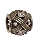 Brighton Lace Bead, J93042 Silver Finish/ Stone, New - $12.35