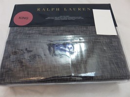 Ralph Lauren Journey&#39;s End Montray King Flat Navy Sheet  - £56.58 GBP