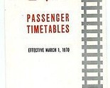 Rock Island Lines Passenger Timetables 1970 Fares - $17.82